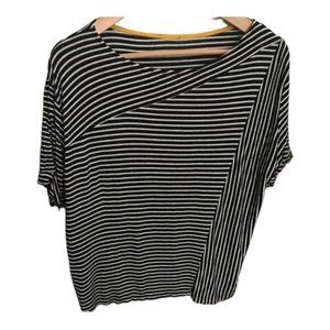 W5 Black and White Stripe Short Sleeve Shirt
